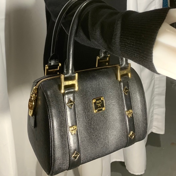 MCM Black Boston FIRM bag Handbag Purse - Picture 9 of 14